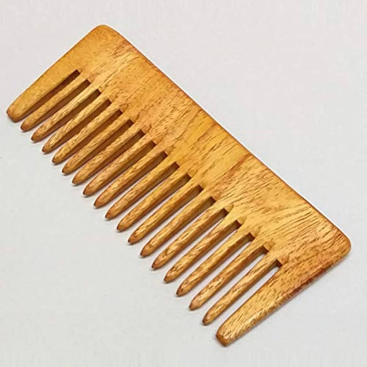 Natural Wooden Comb - Wide Gapped Bristles